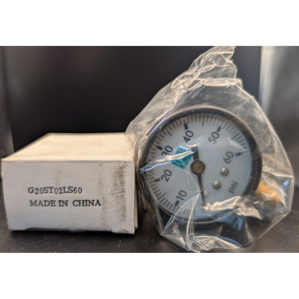 2" Pressure Gauge 0–60 PSI 1/4" NPT LM NOS G20ST02LS60 w/ Box Industrial